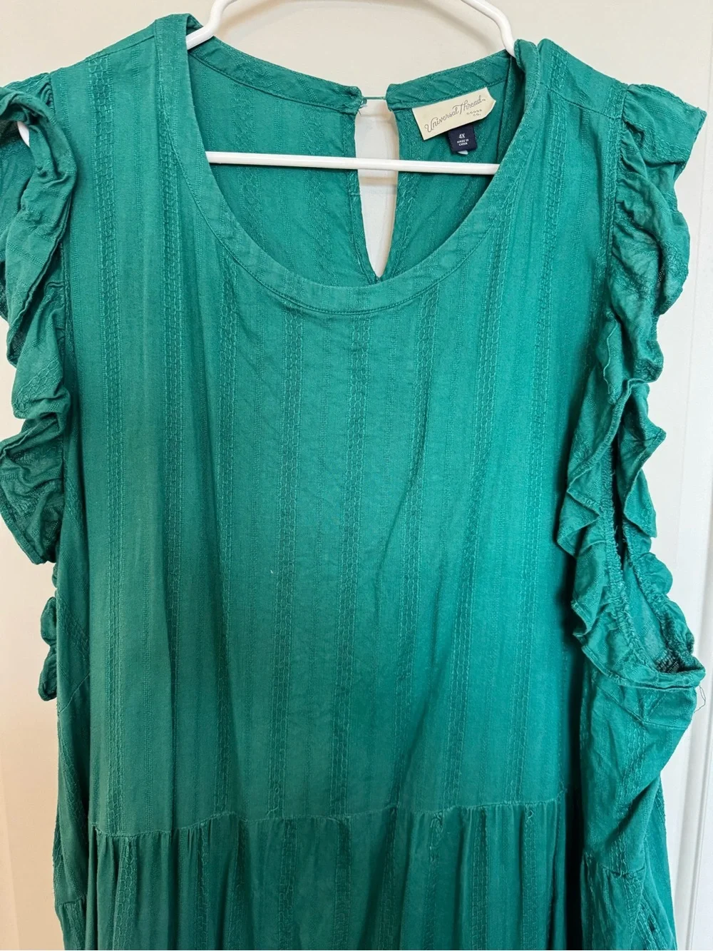 Universal Thread Sleeveless Ruffle Tiered Maxi Dress in Emerald Green